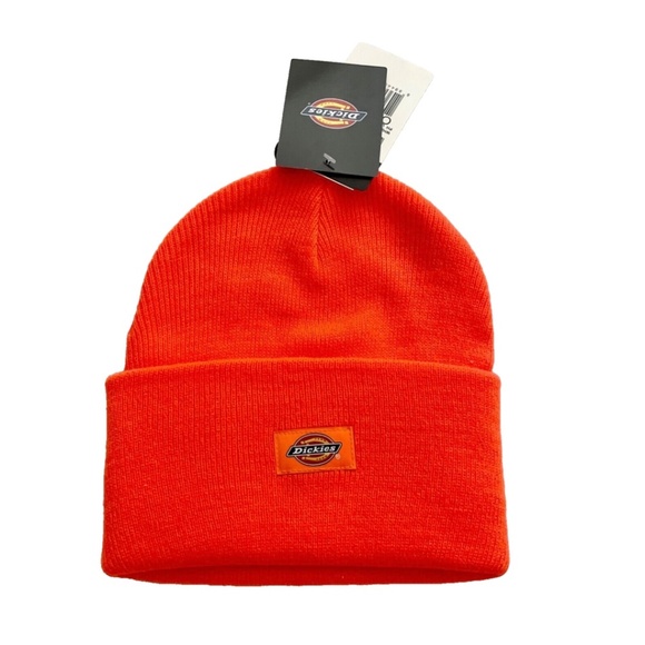 Dickies Neon Orange  Reflective Beanie Hat New NWT One Size - Picture 1 of 3